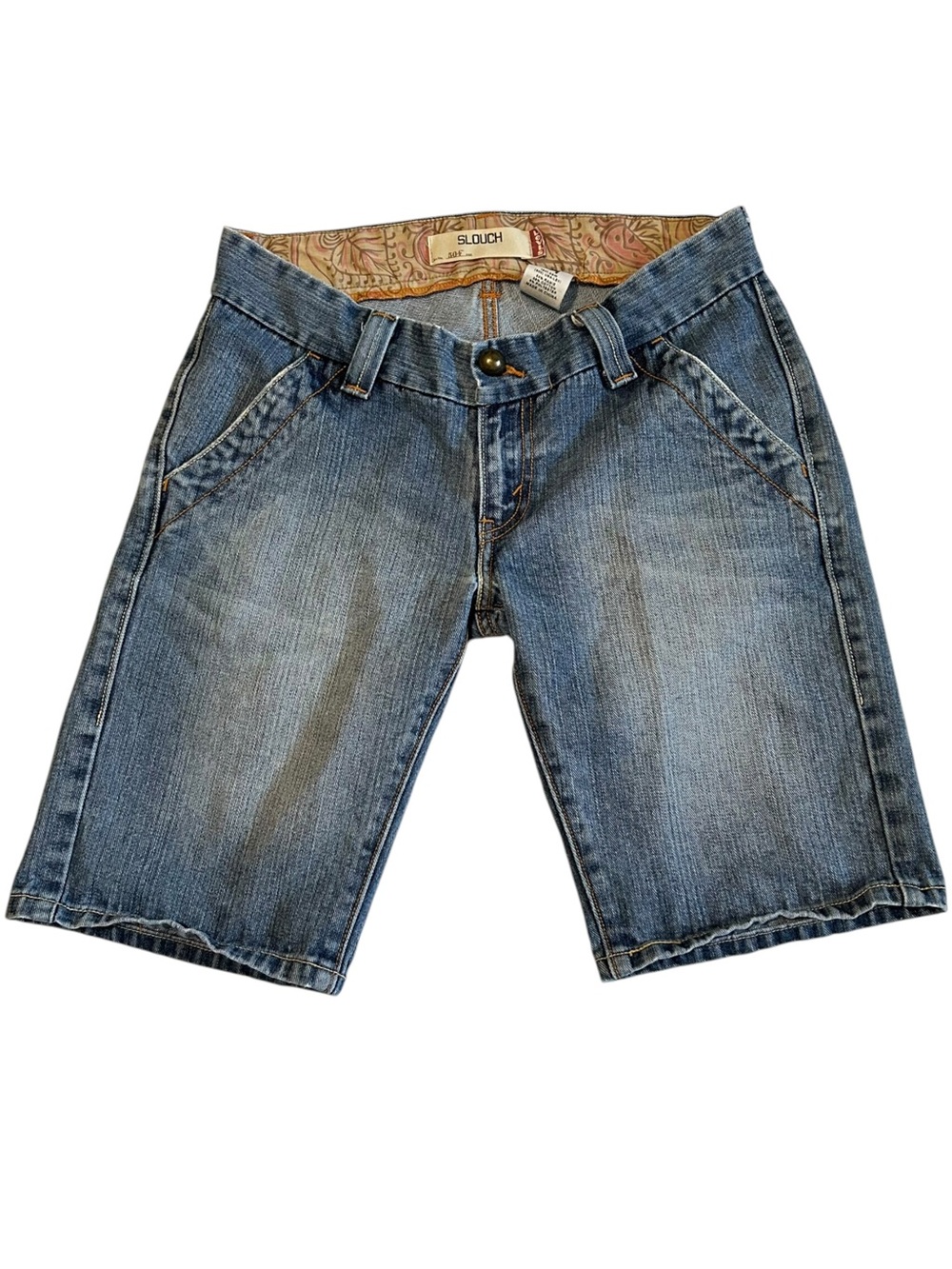 Levi’s Juniors 504 Slouch Low Rise Y2K Denim Shorts Sz 9